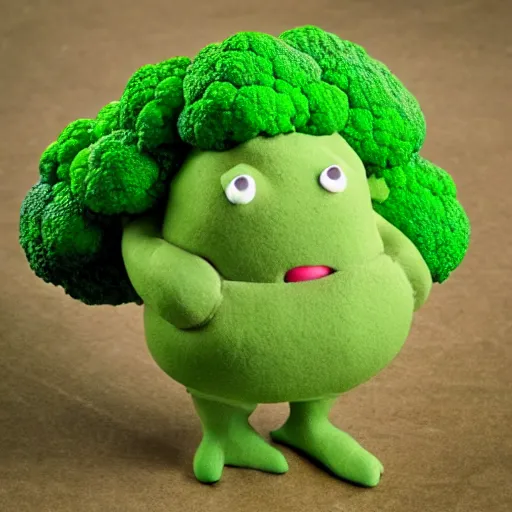 Prompt: a claymation broccoli complaining about the weather