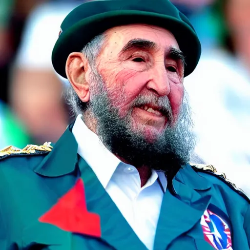 Image similar to award - winning hyper tailed promotional close - up photograph of fidel castro participating in the olympics, 8 k, 4 k, high quality, hyperdetailed