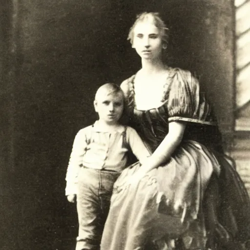 Image similar to photo of a 2 3 year old german princess and her 4 year old son