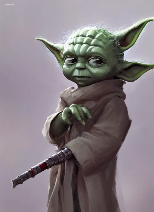 Prompt: young Yoda wearing Supreme, digital painting, concept art, smooth, sharp focus, illustration, from StarCraft by Ruan Jia and Mandy Jurgens and Artgerm and William-Adolphe Bouguerea