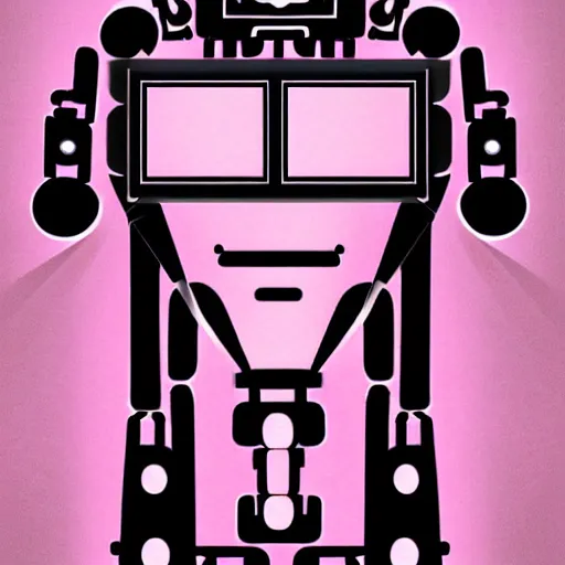 Image similar to beautiful robot humanoid, black and pink tones