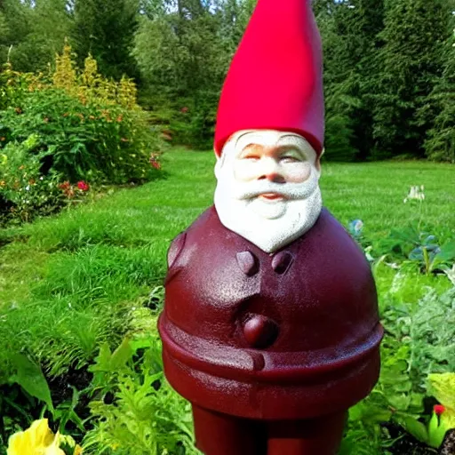 Image similar to Stefan Löfven as a garden gnome