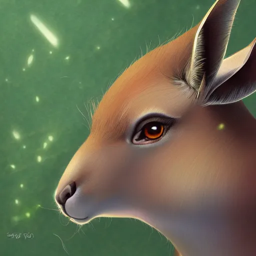 Prompt: a kangaroo as a highly detailed cute face, full body, fantasy art, syle of masami kurumada, illustration, epic, fantasy, intricate, hyper detailed, artstation, concept art, smooth, sharp focus, ray tracing