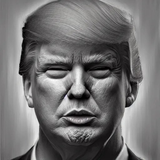 Prompt: A realistic hyperdetailed wide-shot digital oil portrait painting of an Donald Trump in the style of Guy Denning, Ruan Jia, and Craig Mullins. Trending on ArtStation, DeviantArt, and Instagram. CGSociety Digital art.