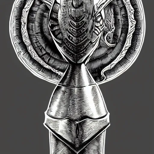 Image similar to tribal mead horn in the style of michael whelan and gustave dore