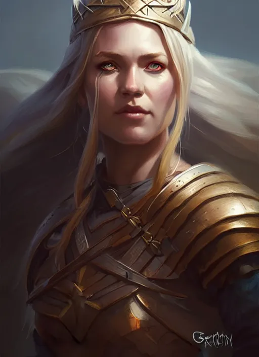 Image similar to viking princess, portrait, art by artgerm and greg rutkowski and magali villeneuve, d & d, fantasy, highly detailed, portrait, digital painting, trending on artstation, concept art, sharp focus, illustration