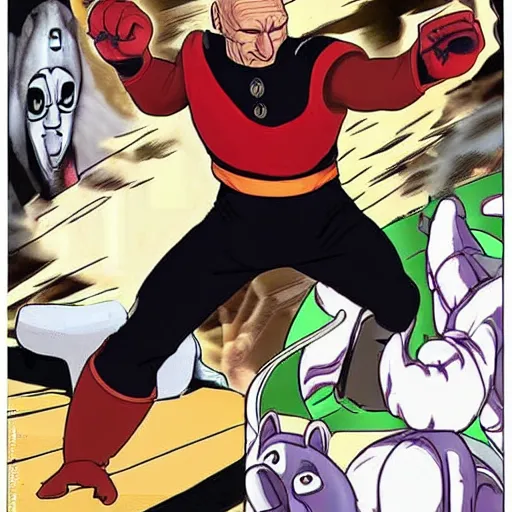 Prompt: picard racoon hybrid vs e honda from street fighter centipede hybrid real