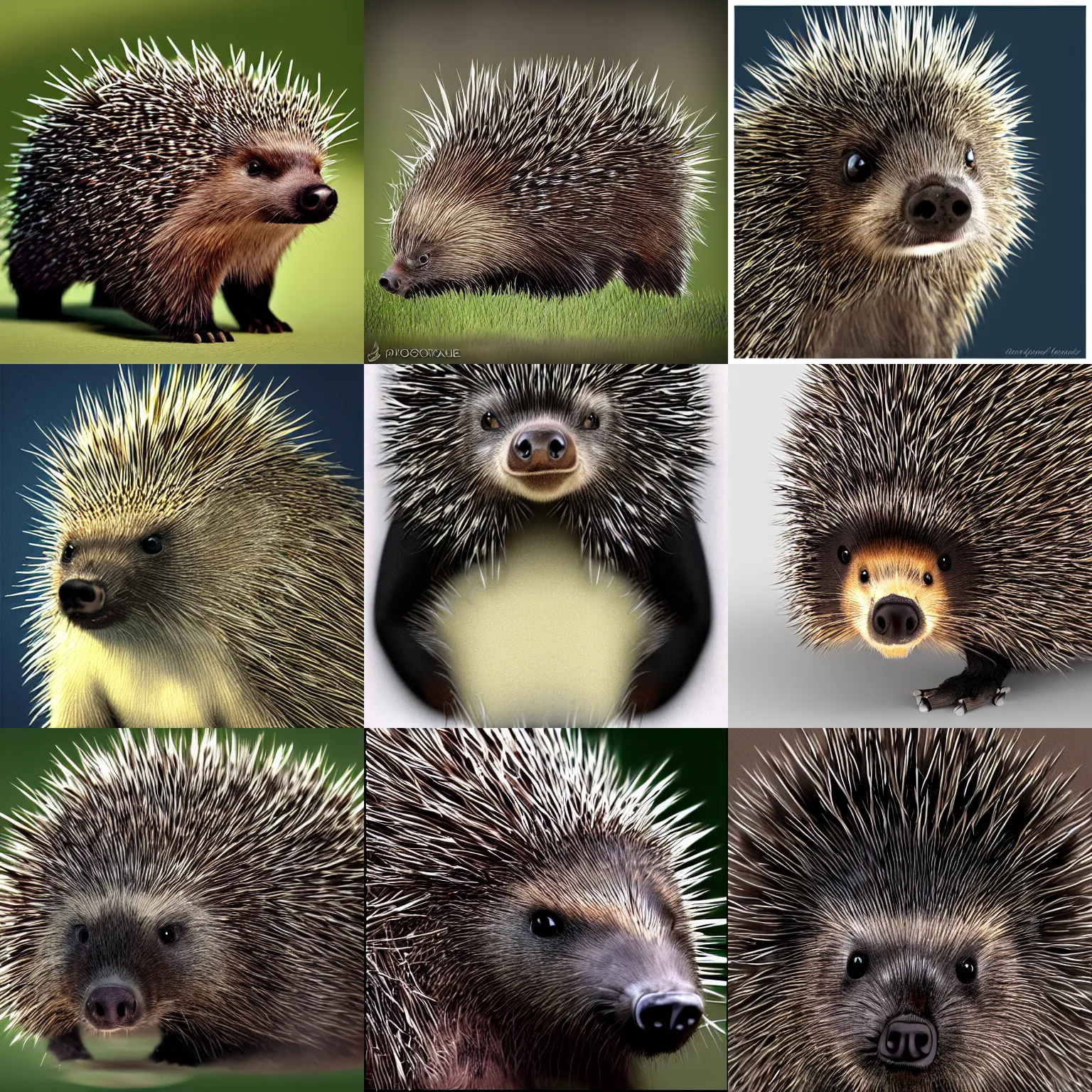 Prompt: photorealistic porcupine