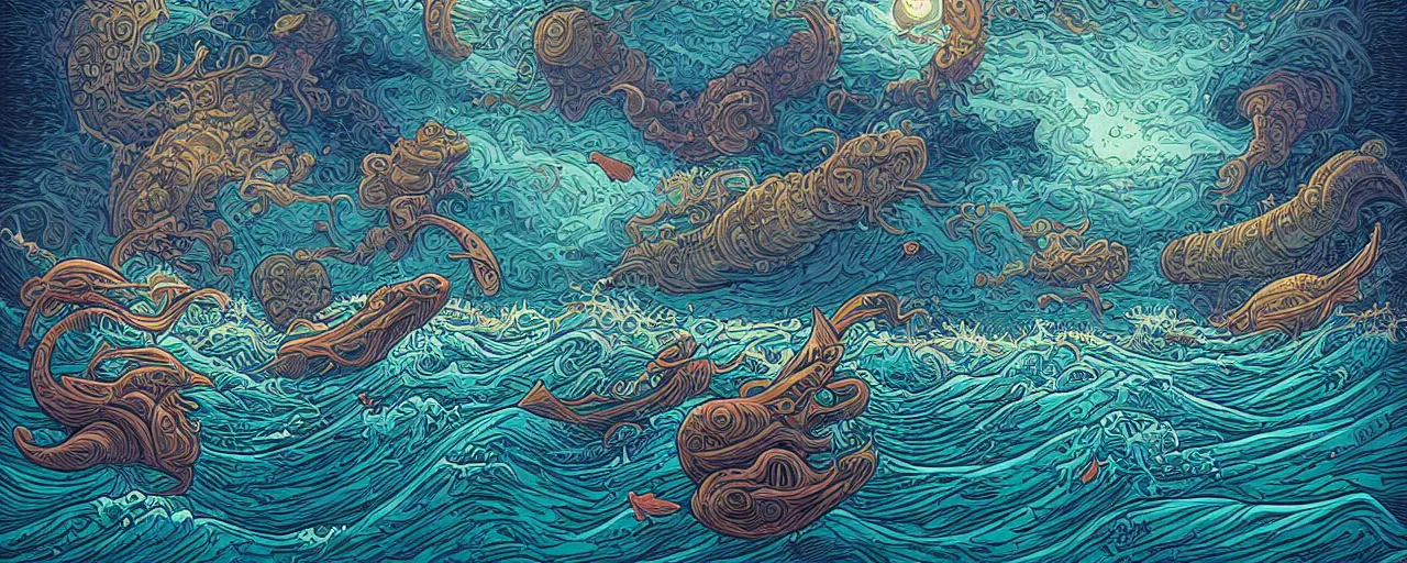 Image similar to the sea by dan mumford