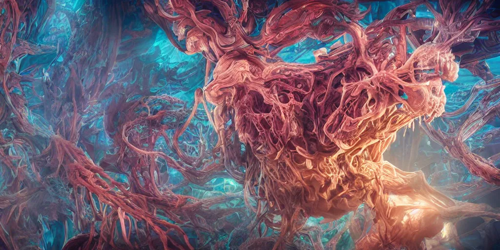 Image similar to the end of an organism, ross tran, vivid colors, anatomical, highly detailed sculpture, intricate detailed, ommatidia, 8 k, cinematic atmosphere, post - processing