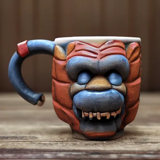 Image similar to ceramic mug in the shape of freddy fazbear