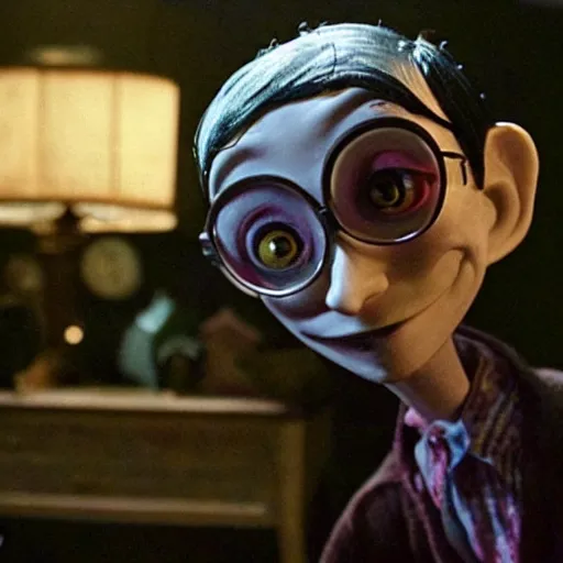 Image similar to A still of Filthy Frank in the film Coraline, highly detailed, very detailed, extremely detailed, detailed, HD Quality, taken in the mid 2000s