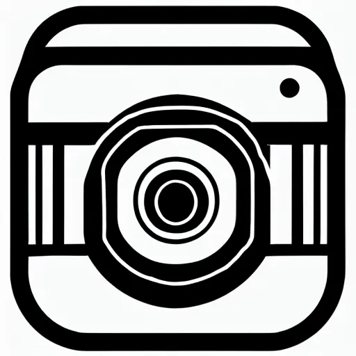 Prompt: a illustration of a icon in the shape of camera