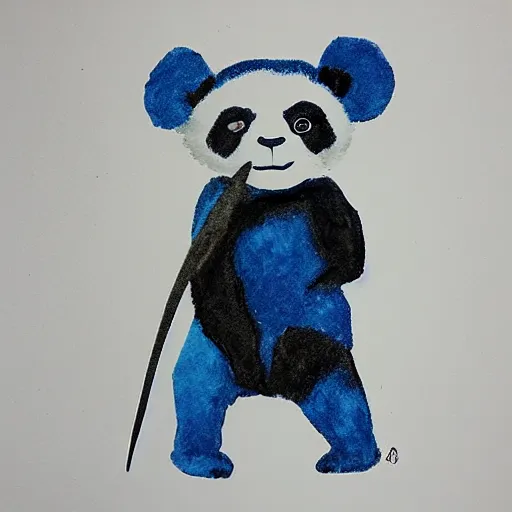 Prompt: a blue panda