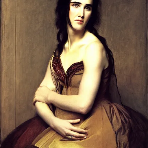 Image similar to jennifer connelly painted by ingres, david, photography