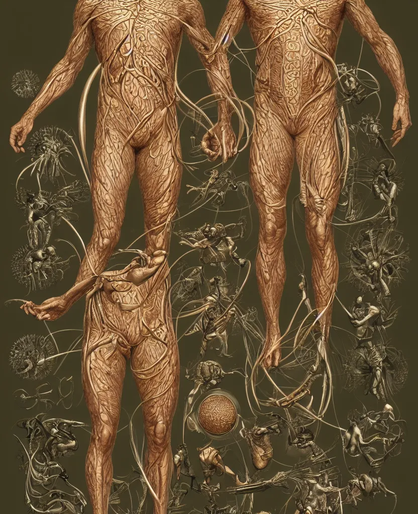 Image similar to a biologic man 1 9 0 6 by stanley artgerm and ernst haeckel, trending on artstation