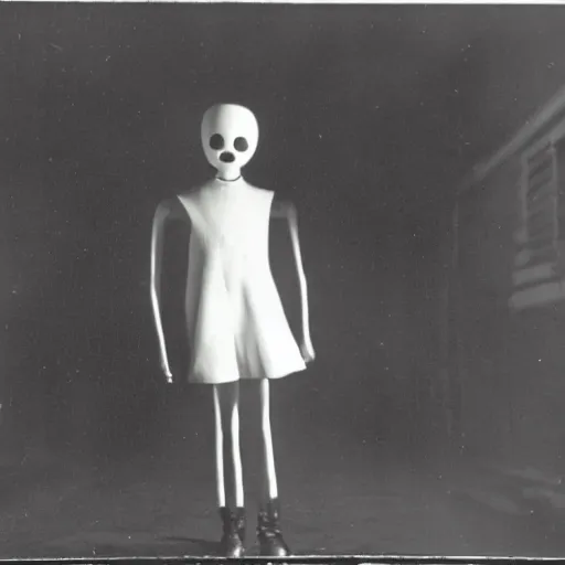 Prompt: a album of slenderman no face no eyes from the 1940s