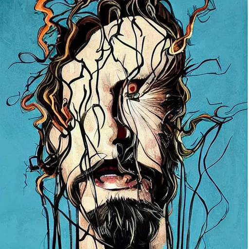 Image similar to you can count on me when it's down to the wire, i'm the sound of sirens to your house on fire, art by danny mcbride. i'll provide the courage that you require, to take that leap of faith, art by knyazev konstantin