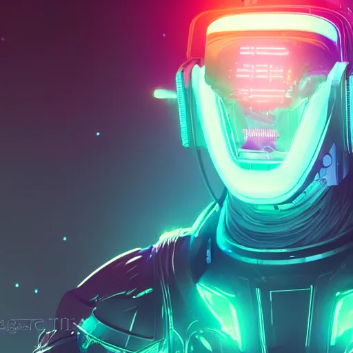 Image similar to cyberpunk concept bot, cinema 4 d, galaxy, mars, ufo, space sci - fi, wearing vr goggles, illustration, portrait, pastel neon textured background night, trending on artstation, greg rutkowski, octane rendered, 1 2 k, detailed,