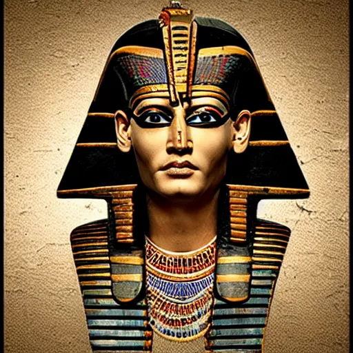 Prompt: johnny depp as the ( ancient egyptian god osiris )