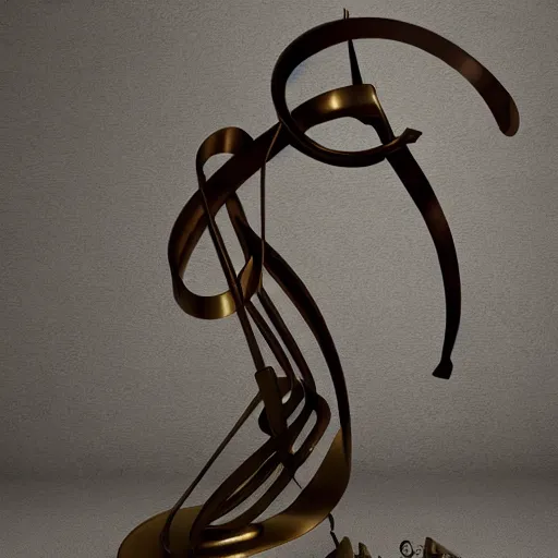 Image similar to a sculpture in bronze depicting music notes 🎵, 8 k, unreal engine, studio lighting, art installation,