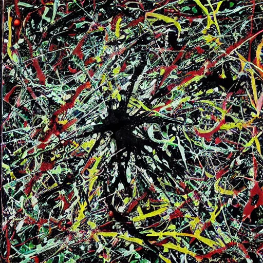 Image similar to AI death by Jackson Pollock