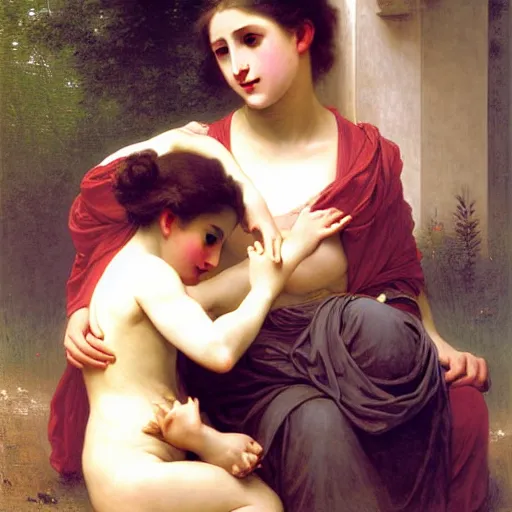 Prompt: Painting. The Hard Lesson. Art by william adolphe bouguereau. Extremely detailed. 4K.