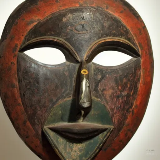 Image similar to African mask in a museum, photography, realistic 4k