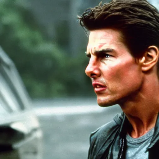 Image similar to film still of tom cruise as the terminator in terminator 8 2 0 2 3