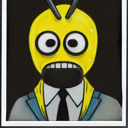 Image similar to earl of lemongrab, hyperrealism polaroid photograph