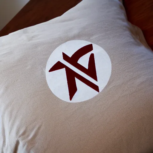 Image similar to The twilio logo in a bed with brown stains all over it