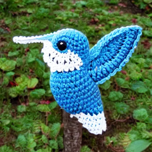 Image similar to a crochet hummingbird