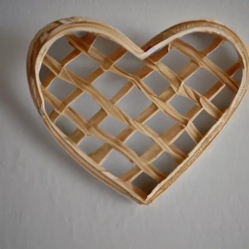 Prompt: lattice heart carved into ivory, c anon 5 d 5 0 mm lens