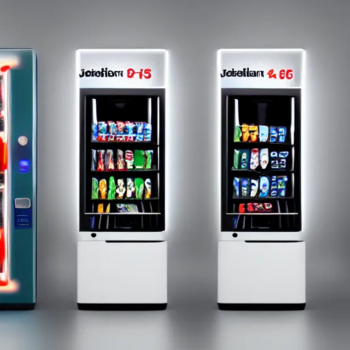 Prompt: award winning product photography of a vending machine designed by jony ive, studio lighting, white background, 8 k, ultra detailed,