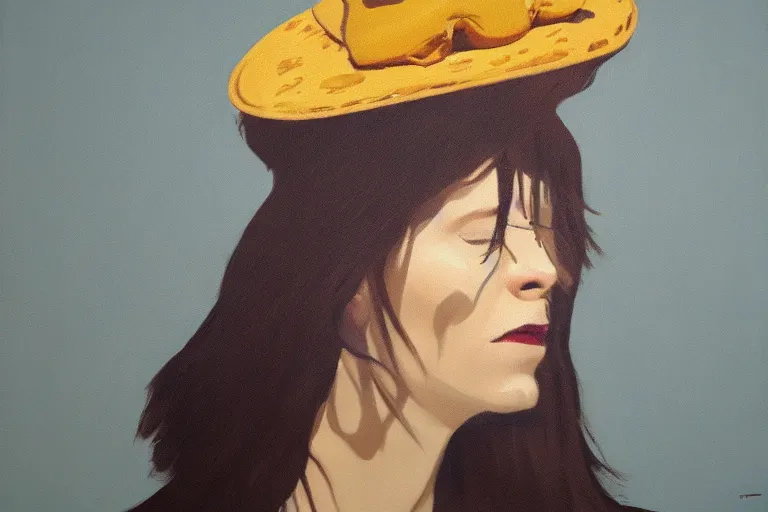 Prompt: young a woman with a leopard - shaped hat artwork by tim eitel