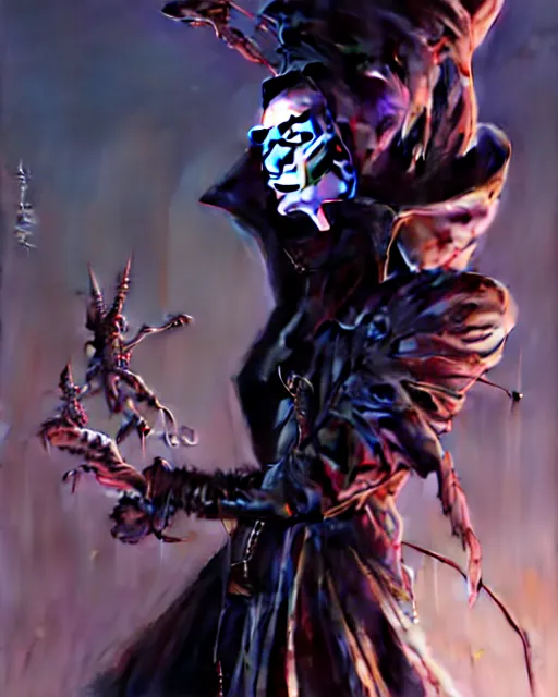 Image similar to beautiful fantasy character portrait, lilly collins, wearing oversized black trench coat, ultra realistic, wide angle, dramatic lighting, vultures, very seductive pose, cyberpunk artifacts, highly detailed by peter mohrbacher, hajime sorayama, wayne barlowe, boris vallejo, aaron horkey, gaston bussiere, craig mullins