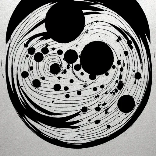 Image similar to full moon, style of shuzo oshimi, black outline, on white, smooth, thin sharp lines, detailed