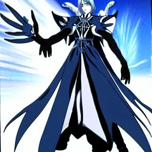 Prompt: malthael, the silent angel, bleach anime style