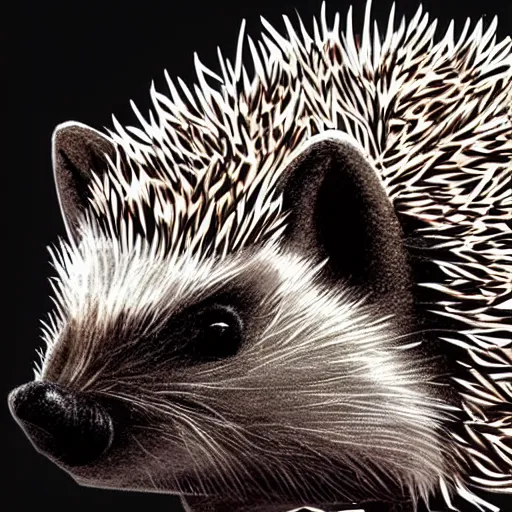 Prompt: a close up of a hedgehog's head logo, a digital painting by grillo demo, cgsociety, pop surrealism, 2 d game art, behance hd, speedpainting