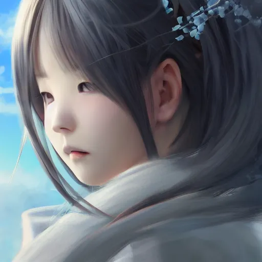 Image similar to ultra-detailed, amazing details, grayish palette, HD semirealistic anime CG concept art digital painting of a Japanese schoolgirl, by a Chinese artist at ArtStation, by Huang Guangjian, Fenghua Zhong, Ruan Jia, Xin Jin and Wei Chang. Realistic artwork of a Chinese videogame, gentle an harmonic colors.