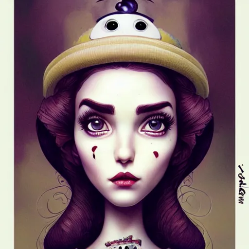 Image similar to Lofi surprise portrait Pixar style by Joe Fenton and Stanley Artgerm and Tom Bagshaw and Tim Burton