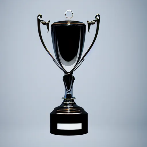 Image similar to A gorgeous render of an iridescent trophy on a white background, Blender