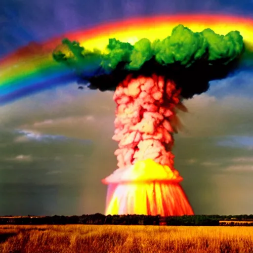 Prompt: rainbow nuclear explosion