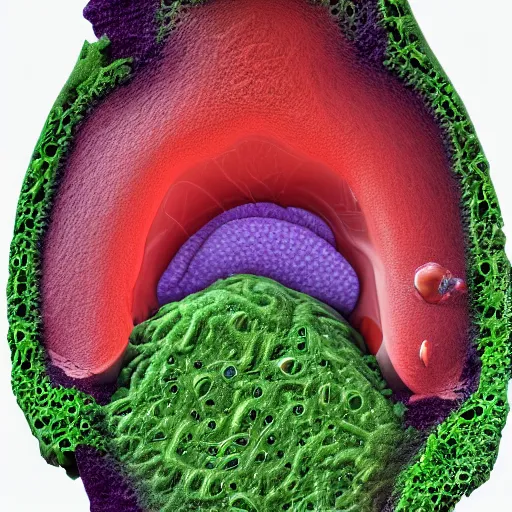 Prompt: the inner workings of a human cell, high resolution photograph