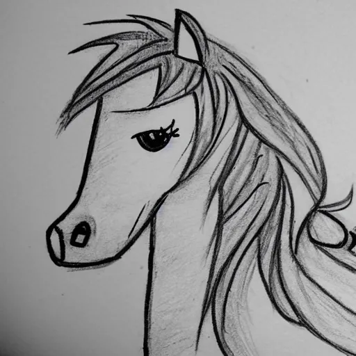 Image similar to child's drawing of a pony.