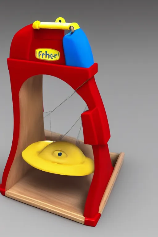 Prompt: A Fisher-Price guillotine toy, unreal engine 5 render, guillotine