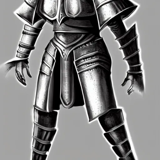 Image similar to armor concept medieval European with subtle Japanese hints made of steel and leather, concept art, armor