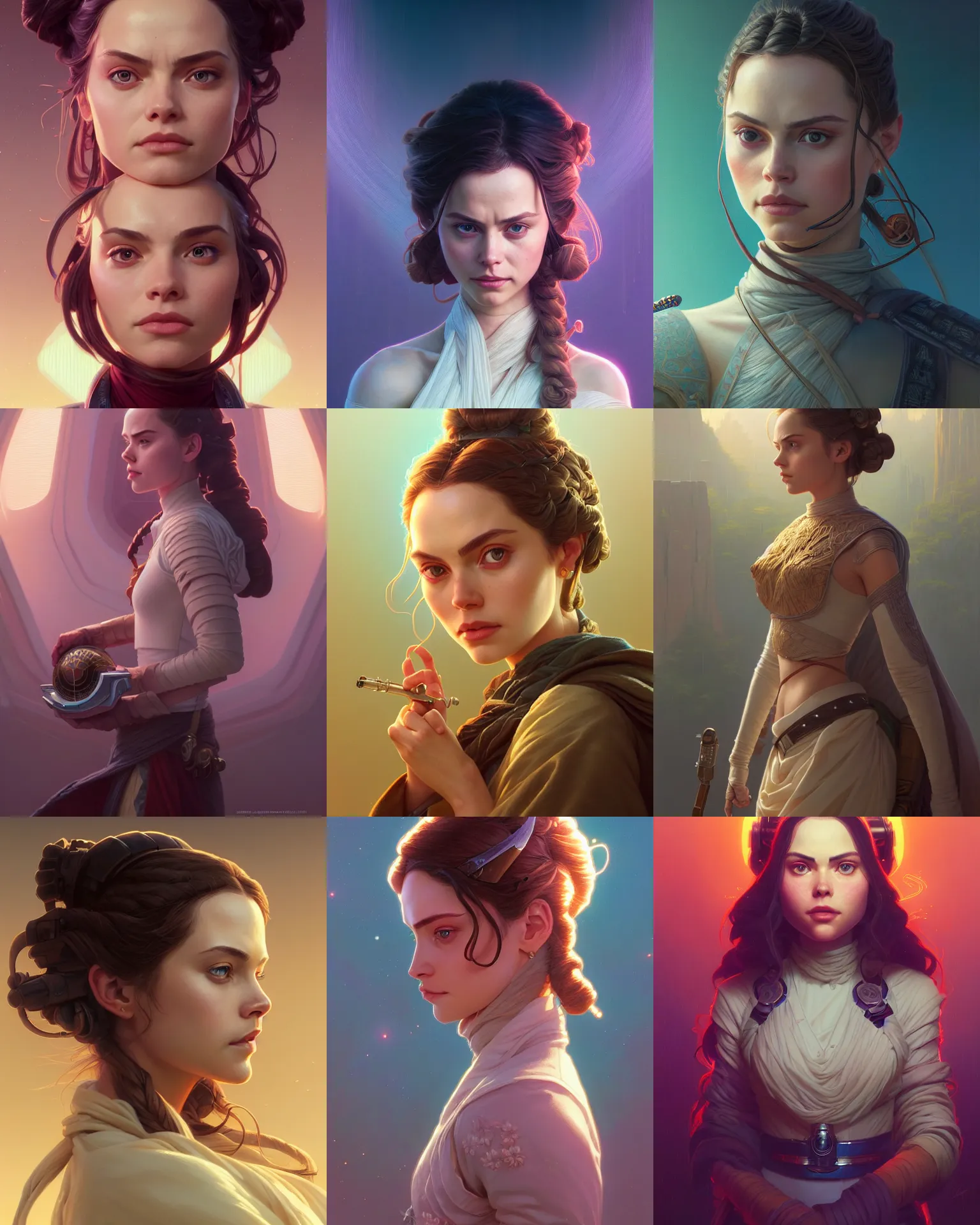 Prompt: highly detailed portrait of padme, stephen bliss, unreal engine, greg rutkowski, loish, rhads, beeple, makoto shinkai and lois van baarle, ilya kuvshinov, rossdraws, tom bagshaw, alphonse mucha, global illumination, detailed and intricate environment