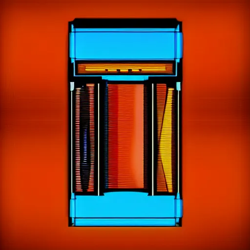 Image similar to A synthwave cigar, inspired by Tron, Trending on Artstation, Digital screenshot,. Faded film grain, 1980s Computer Graphics,