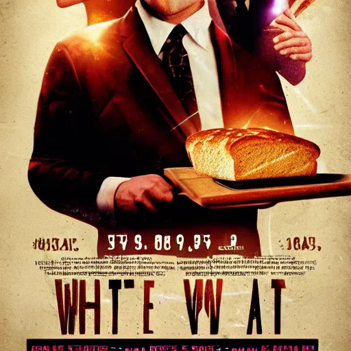 Image similar to elaborate movie poster for a slice of white bread, photorealistic